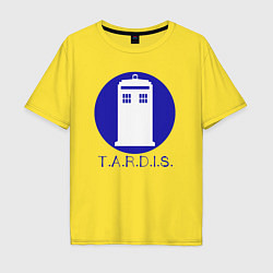 Футболка оверсайз мужская Blue tardis, цвет: желтый