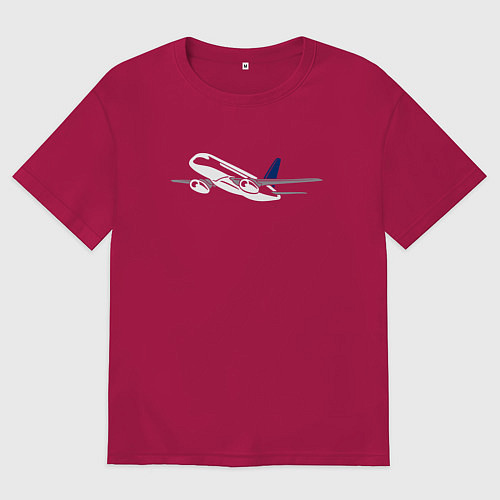 Мужская футболка оверсайз Сухой Суперджет 100 цветной / Маджента – фото 1