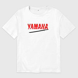 Футболка оверсайз мужская Ямаха - катана, цвет: белый