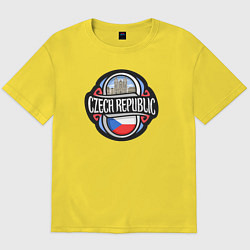 Футболка оверсайз мужская Czech Republic, цвет: желтый