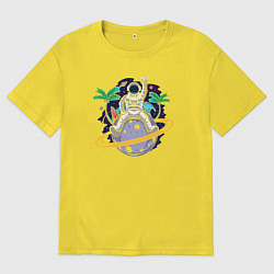 Футболка оверсайз мужская Space summer, цвет: желтый