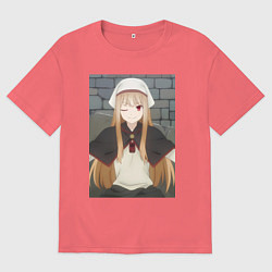 Мужская футболка оверсайз Волчица и пряности Холо в платке