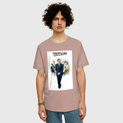 Футболка оверсайз мужская The office characters, цвет: пыльно-розовый — фото 2