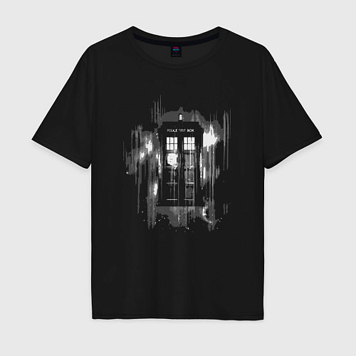 Мужская футболка оверсайз Tardis grey / Черный – фото 1