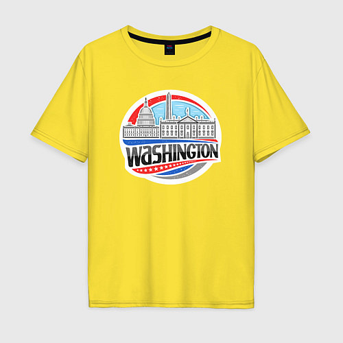 Мужская футболка оверсайз USA Washington / Желтый – фото 1