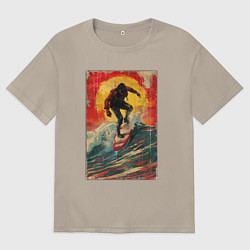 Мужская футболка оверсайз Сёрфингист на волне