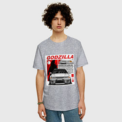 Футболка оверсайз мужская Nissan Skyline, цвет: меланж — фото 2