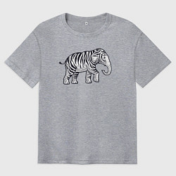 Футболка оверсайз мужская Тигриный слон, цвет: меланж