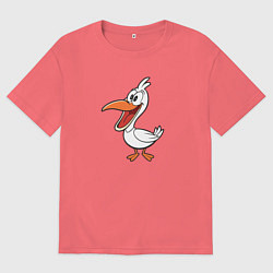 Мужская футболка оверсайз Довольный пеликан