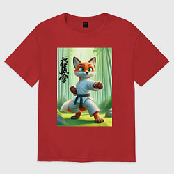 Футболка оверсайз мужская Kyokushin karate - fox, цвет: красный