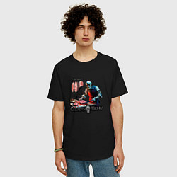 Футболка оверсайз мужская Арт скелет мясник, цвет: черный — фото 2