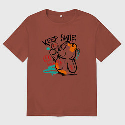 Мужская футболка оверсайз Продолжай улыбаться