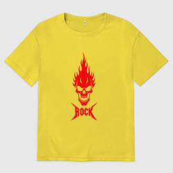 Мужская футболка оверсайз Rock красный череп