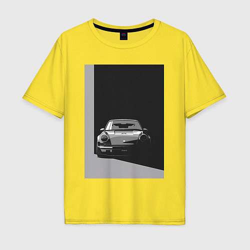 Мужская футболка оверсайз Porsche 911 легендарный автомобиль / Желтый – фото 1