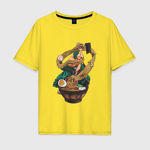 Мужская футболка оверсайз One piece Зоро Zoro удон / Желтый – фото 1