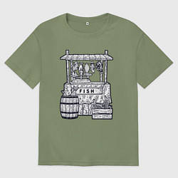 Мужская футболка оверсайз Рыбная лавка