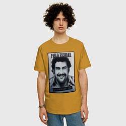Футболка оверсайз мужская Escobar draw portrait, цвет: горчичный — фото 2