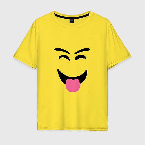 Мужская футболка оверсайз Роблокс смешное лицо / Желтый – фото 1