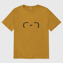 Мужская футболка оверсайз Каомодзи щурится