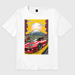 Футболка оверсайз мужская Toyota Supra jdm автомобиль, цвет: белый