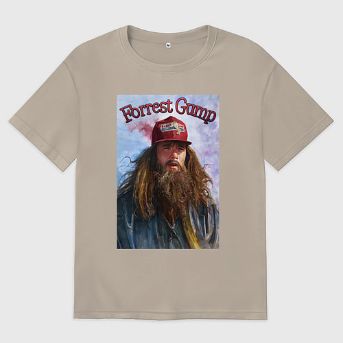Мужская футболка оверсайз Форест Гамп - Том Хэнкс / Миндальный – фото 1