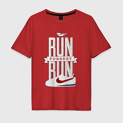 Футболка оверсайз мужская Forrest Gump - run Forrest run, цвет: красный