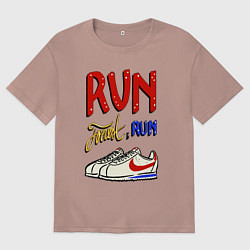 Мужская футболка оверсайз Форест Гамп - беги Форрест беги