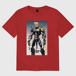 Мужская футболка оверсайз Cyber Trump is real guy - ai art