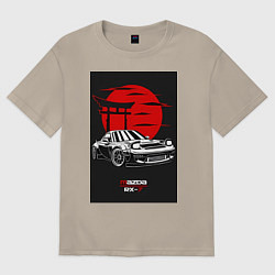 Футболка оверсайз мужская Mazda rx-7 jdm style, цвет: миндальный