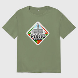 Футболка оверсайз мужская Порту - Португалия, цвет: авокадо