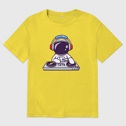 Мужская футболка оверсайз Космонавт диджей