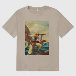 Мужская футболка оверсайз Моряк и подзорная труба