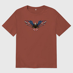 Футболка оверсайз мужская USA eagle, цвет: кирпичный