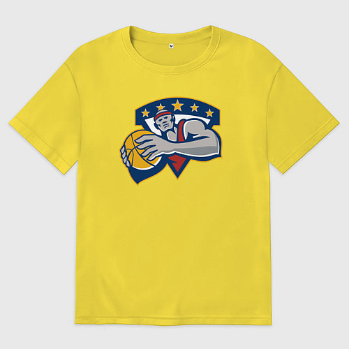 Мужская футболка оверсайз Play basket / Желтый – фото 1