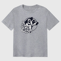 Мужская футболка оверсайз Лемур в цветах