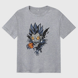 Футболка оверсайз мужская Тетрадь смерти Рюк мульт Death Note, цвет: меланж