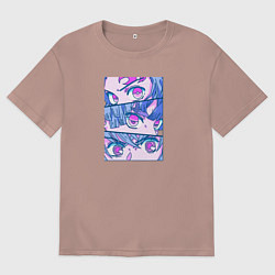 Мужская футболка оверсайз Тандзиро Незуко и Зеницу Клинок рассекающий демоно