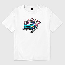 Футболка оверсайз мужская Phonk life чёрный, цвет: белый