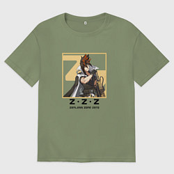 Футболка оверсайз мужская Антон - Zenless Zone Zero, цвет: авокадо