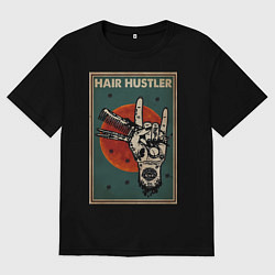 Мужская футболка оверсайз Парикмахер ножницы