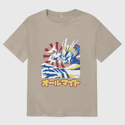 Мужская футболка оверсайз Моя геройская академия Всемогущий удар