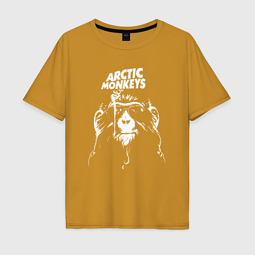 Мужская футболка оверсайз Arctic monkeys group / Горчичный – фото 1