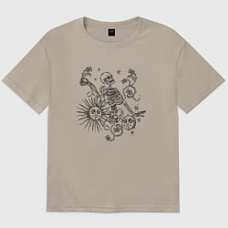 Футболка оверсайз мужская Thistle skeleton, цвет: миндальный