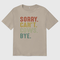 Мужская футболка оверсайз Извини не могу коровы пока