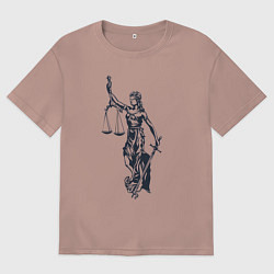 Мужская футболка оверсайз Фемида правосудие