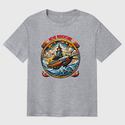 Мужская футболка оверсайз Подводная стимпанк лодка капитана Немо