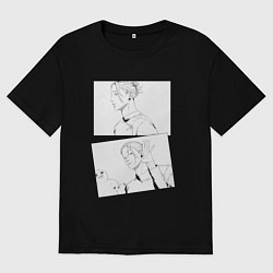 Мужская футболка оверсайз Эмоции Сугуру Гето - Магическая битва