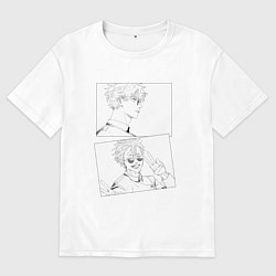 Мужская футболка оверсайз Эмоции Сатору Годжо - Магическая битва