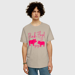 Футболка оверсайз мужская Pink Floyd pigs, цвет: миндальный — фото 2