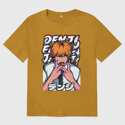 Мужская футболка оверсайз Человек-бензопила Denji язык